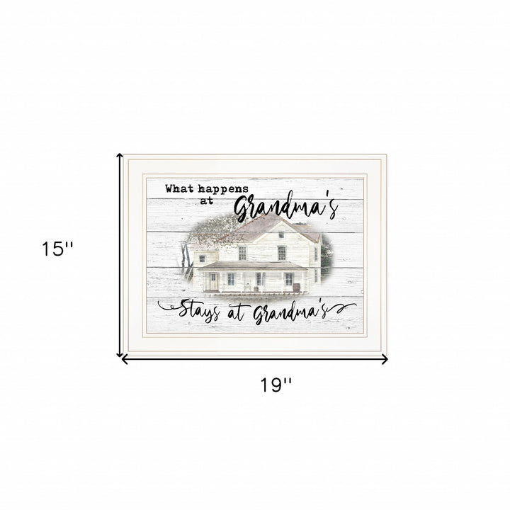 Stays At Grandmas White Framed Print Wall Art