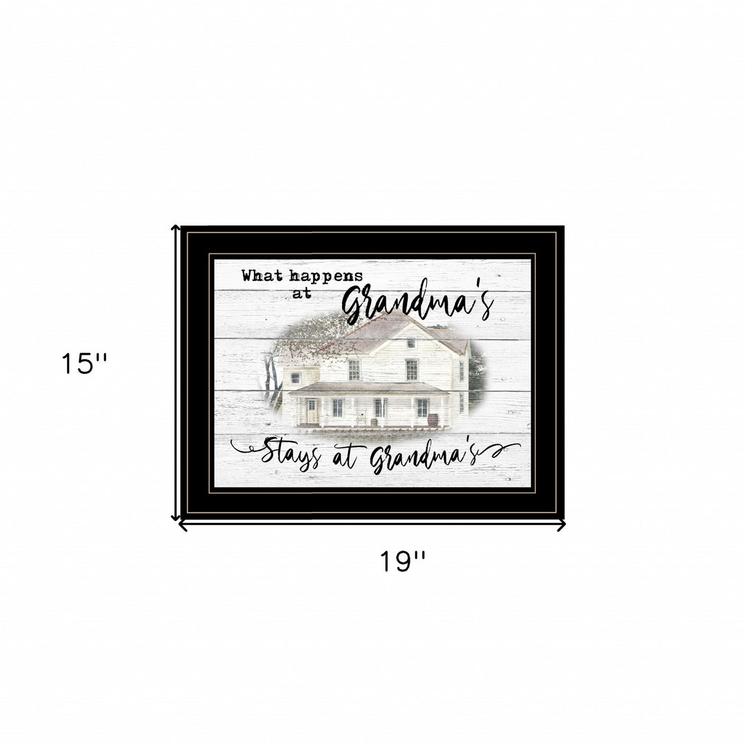 Stays At Grandmas Black Framed Print Wall Art