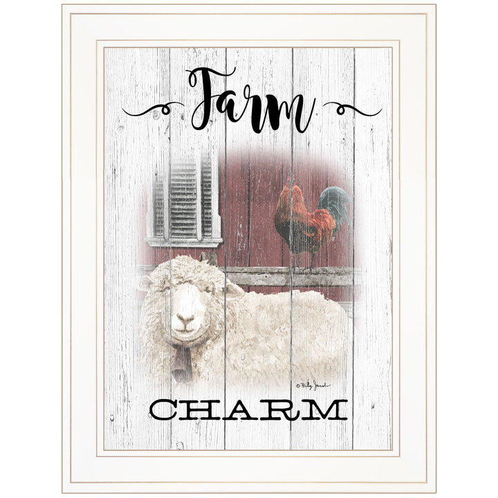 Farm Charm 1 White Framed Print Wall Art