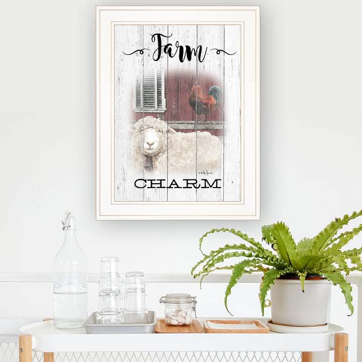 Farm Charm 1 White Framed Print Wall Art