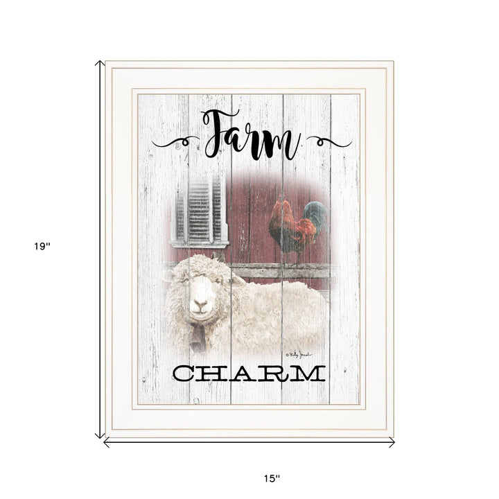 Farm Charm 1 White Framed Print Wall Art