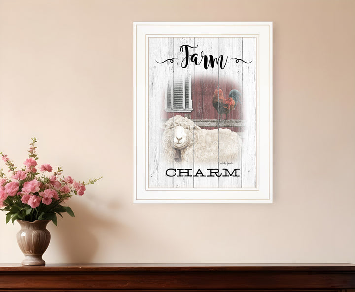 Farm Charm 1 White Framed Print Wall Art