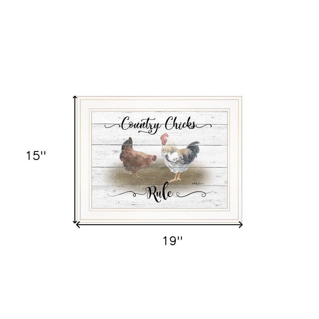 Country Chicks Rule 2 White Framed Print Wall Art