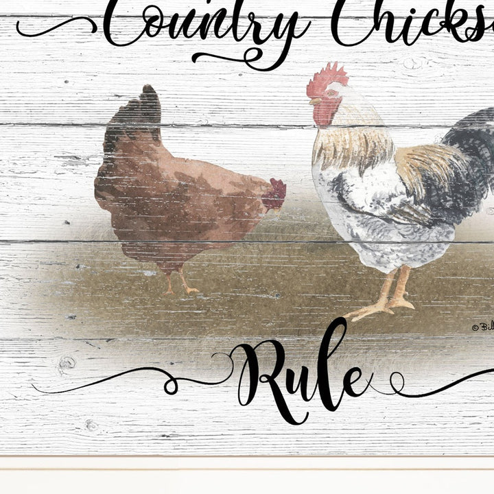 Country Chicks Rule 2 White Framed Print Wall Art