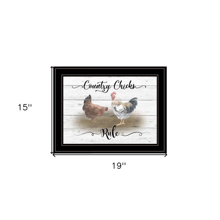 Country Chicks Rule 3 Black Framed Print Wall Art