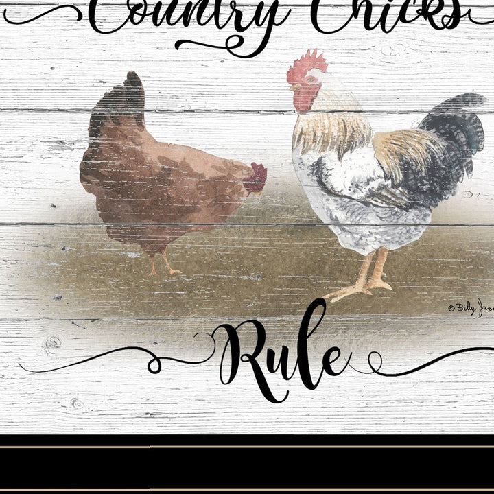 Country Chicks Rule 3 Black Framed Print Wall Art