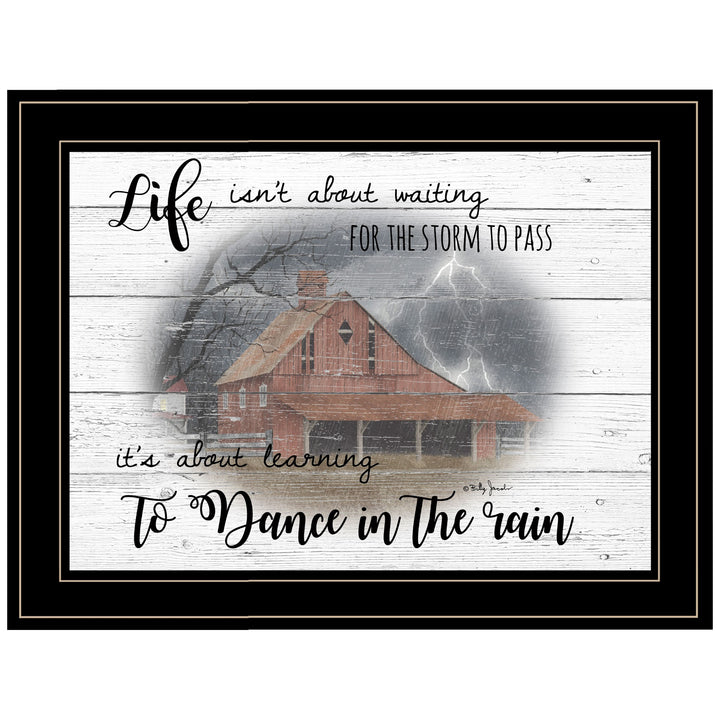 Storm Dance at the Farm Black Framed Print Wall Art