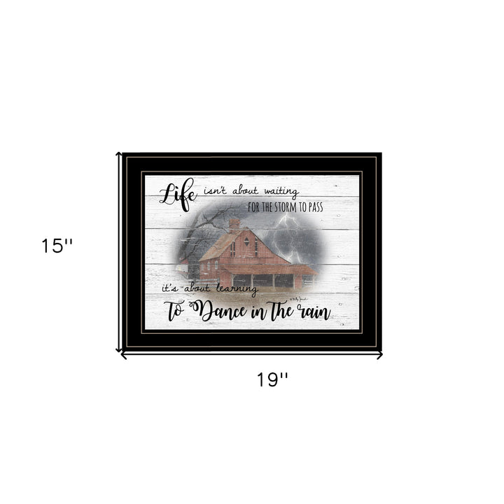 Storm Dance at the Farm Black Framed Print Wall Art