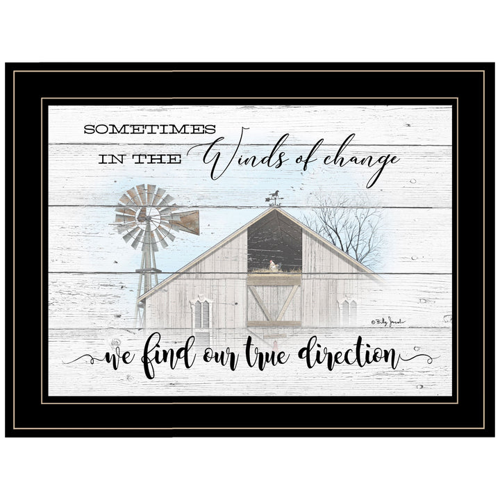 Winds Of Change Windmill on the Farm Black Framed Print Wall Art