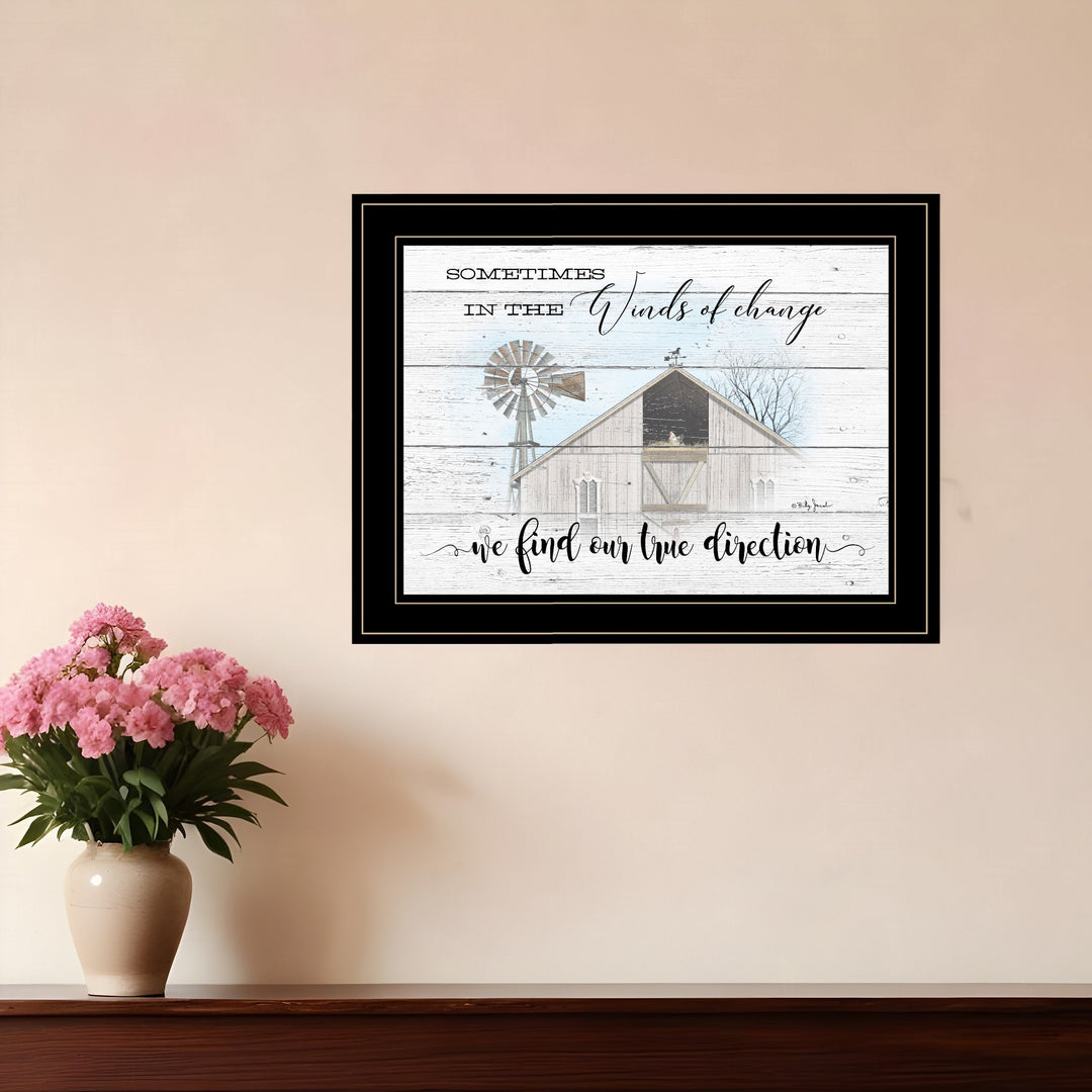 Winds Of Change Windmill on the Farm Black Framed Print Wall Art