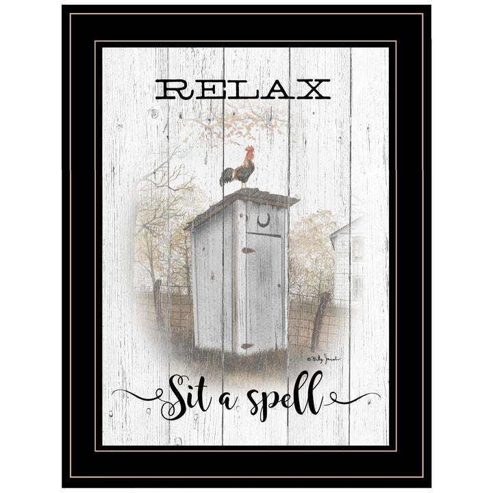 Relax Sit a Spell 2 Black Framed Print Wall Art