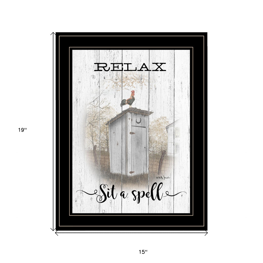 Relax Sit a Spell 2 Black Framed Print Wall Art