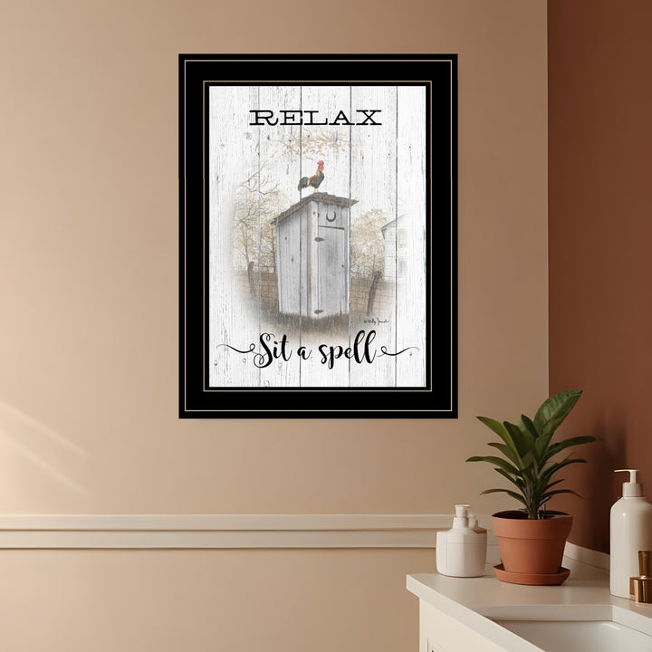 Relax Sit a Spell 2 Black Framed Print Wall Art