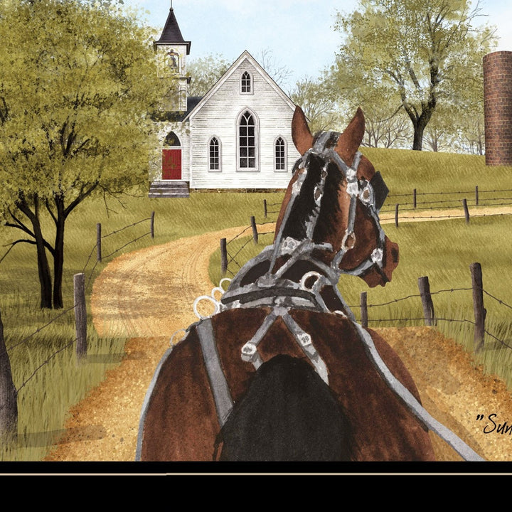 Amish on Sunday Drive 2 Black Framed Print Wall Art