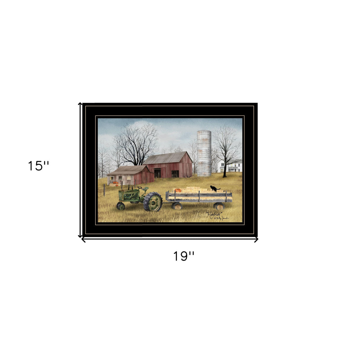 Hayride 2 Black Framed Print Wall Art