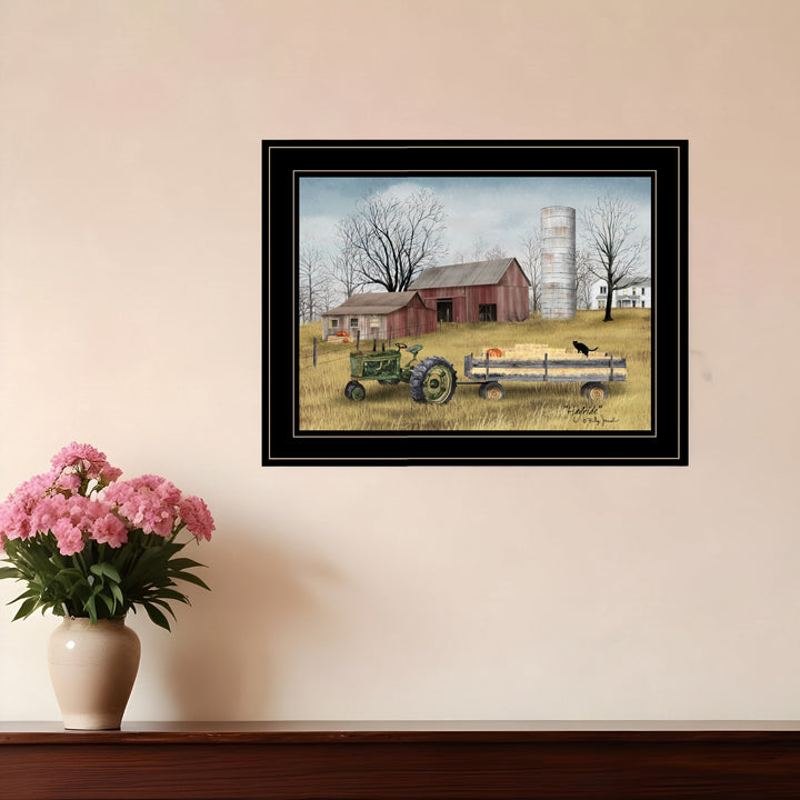 Hayride 2 Black Framed Print Wall Art