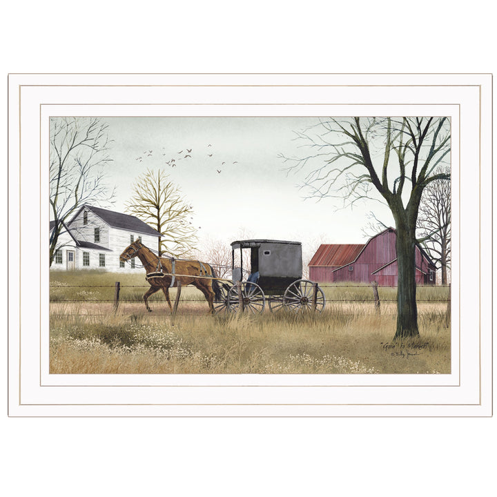 Goin to Market 1 White Framed Print Wall Art