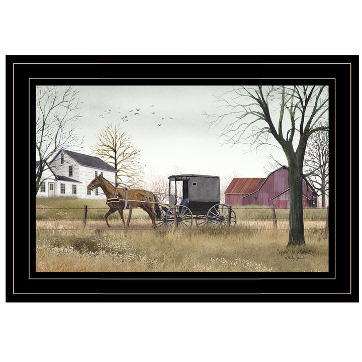 Goin to Market 3 Black Framed Print Wall Art