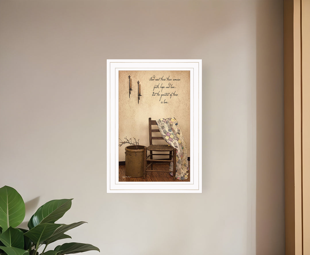 These Three Remain 1 White Framed Print Wall Art