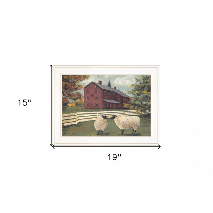 Hancock Sheep 2 White Framed Print Wall Art