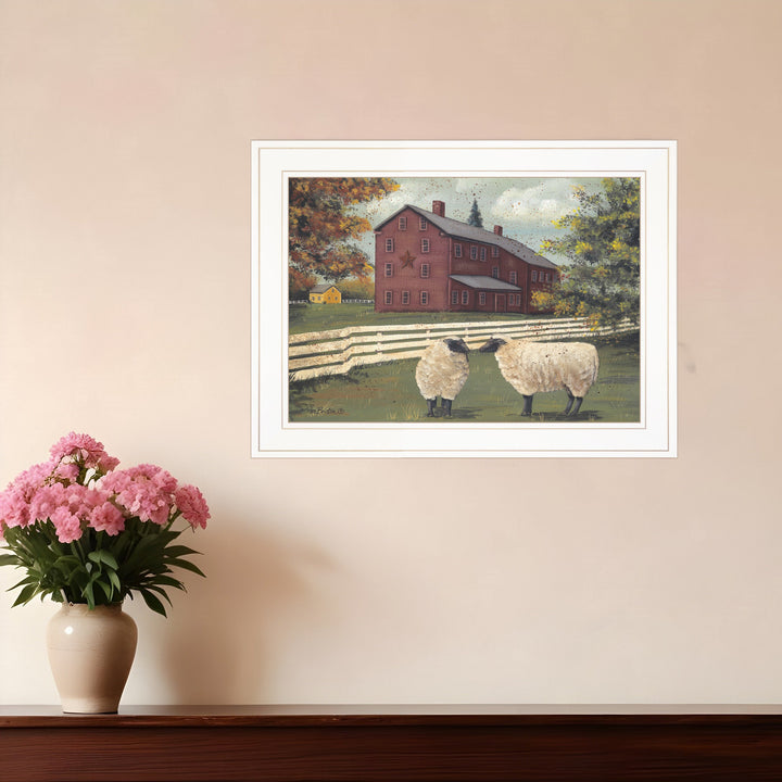 Hancock Sheep 2 White Framed Print Wall Art