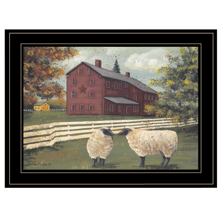 Hancock Sheep 3 Black Framed Print Wall Art