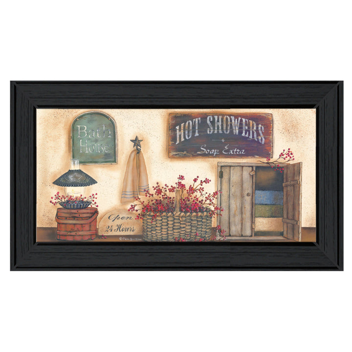 Bath House Collection 2 Black Framed Print Bathroom Wall Art