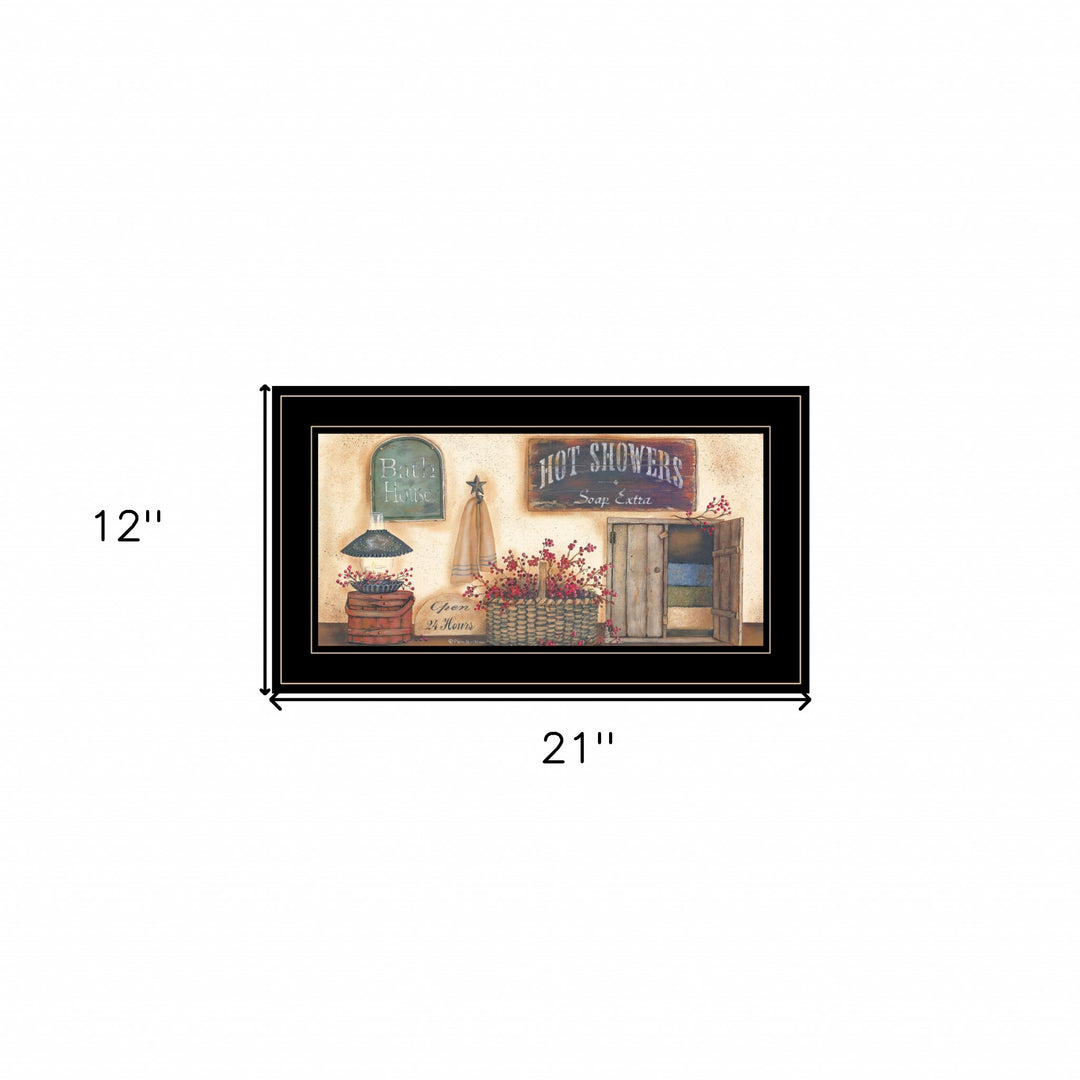 Bath House Collection 3 Black Framed Print Bathroom Wall Art