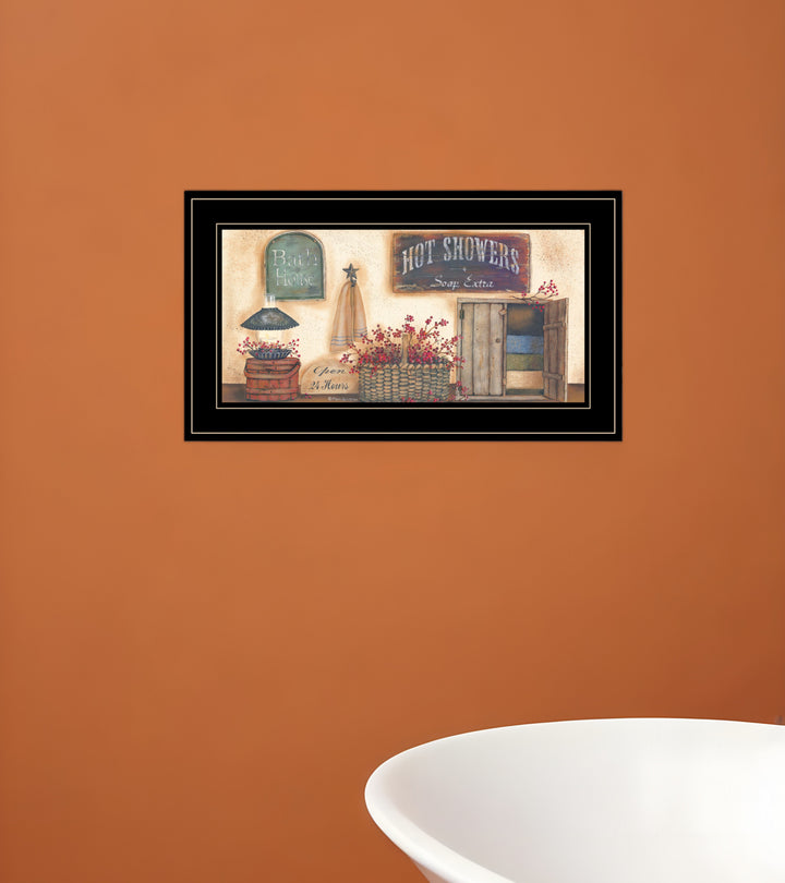 Bath House Collection 3 Black Framed Print Bathroom Wall Art