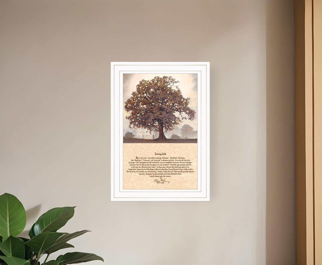 Living Life 3 White Framed Print Wall Art