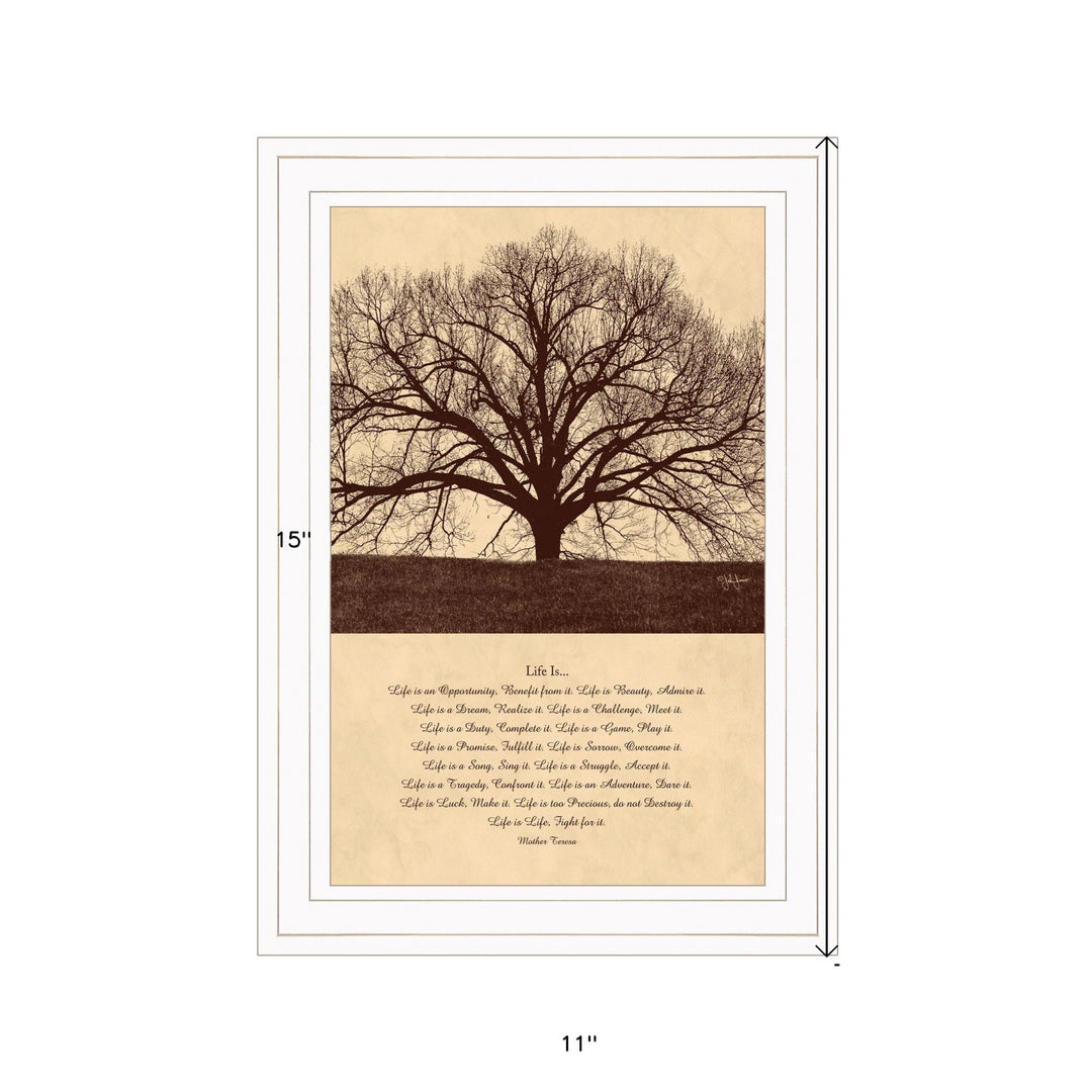 Life Is 5 White Framed Print Wall Art