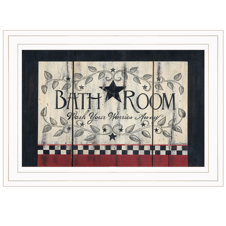 Bathroom 2 White Framed Print Bathroom Wall Art