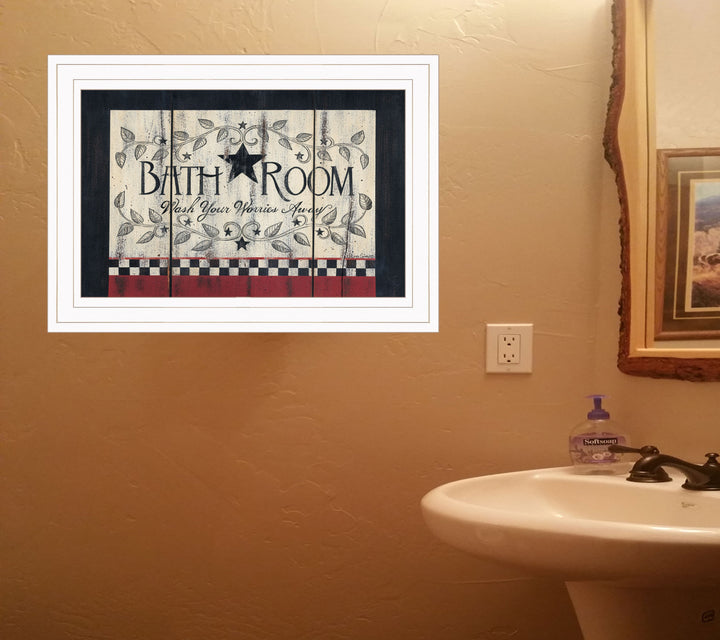 Bathroom 2 White Framed Print Bathroom Wall Art