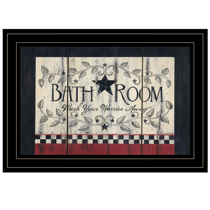 Bathroom 3 Black Framed Print Bathroom Wall Art