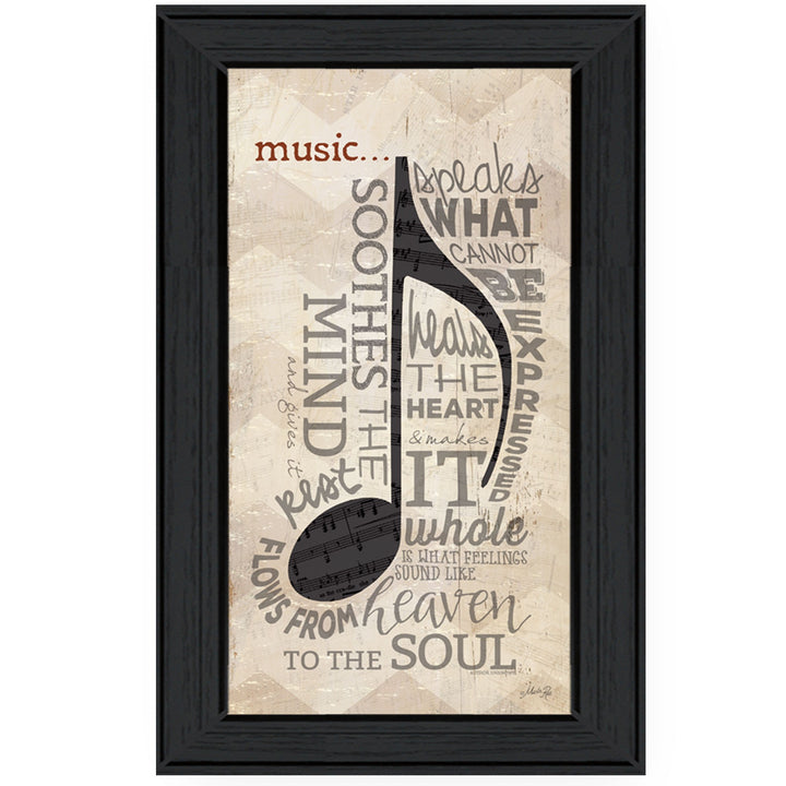 Music 7 Black Framed Print Wall Art