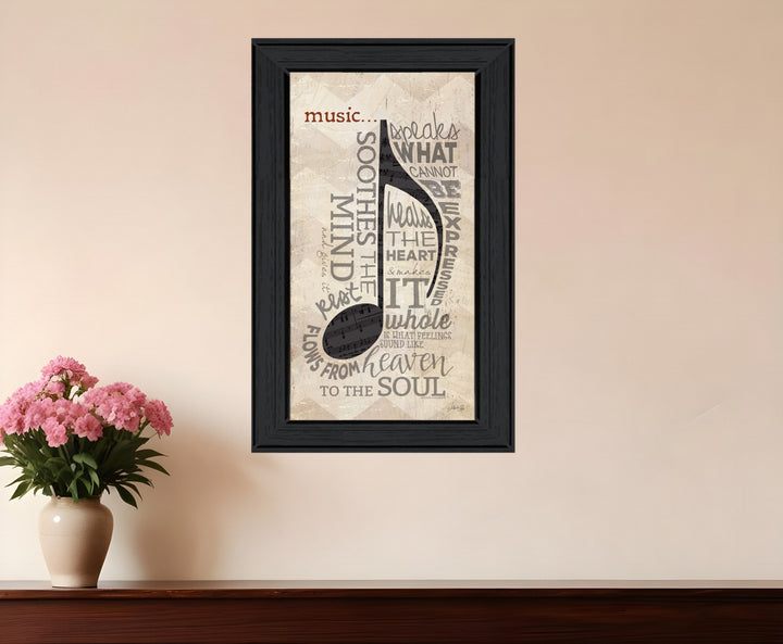 Music 7 Black Framed Print Wall Art