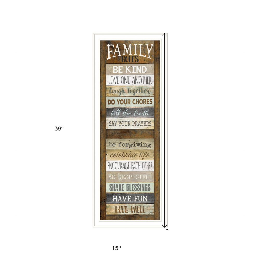 Family Rules Shutter 2 White Framed Print Wall Art