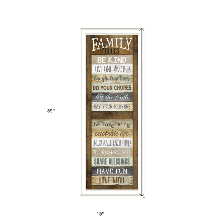 Family Rules Shutter 2 White Framed Print Wall Art