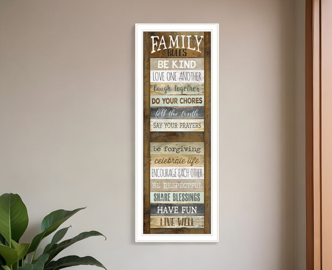 Family Rules Shutter 2 White Framed Print Wall Art