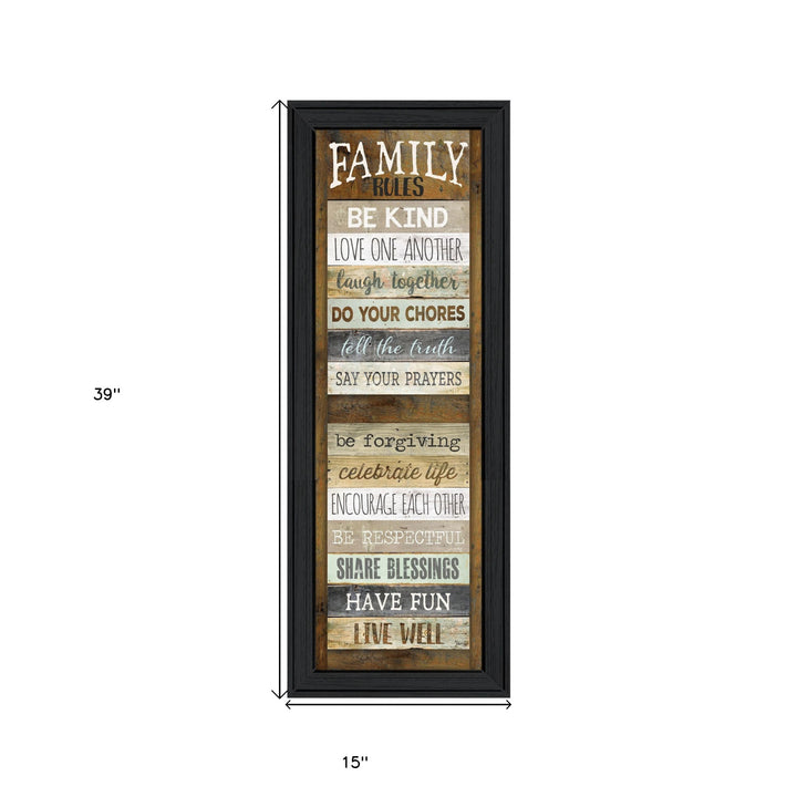 Family Rules Shutter 3 Black Framed Print Wall Art