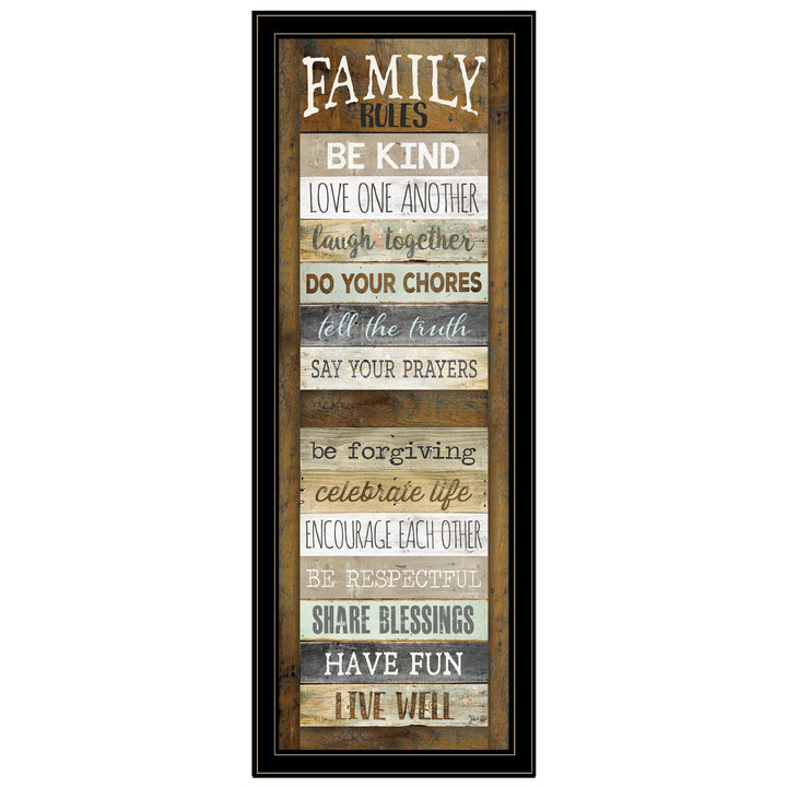 Family Rules Shutter 4 Black Framed Print Wall Art