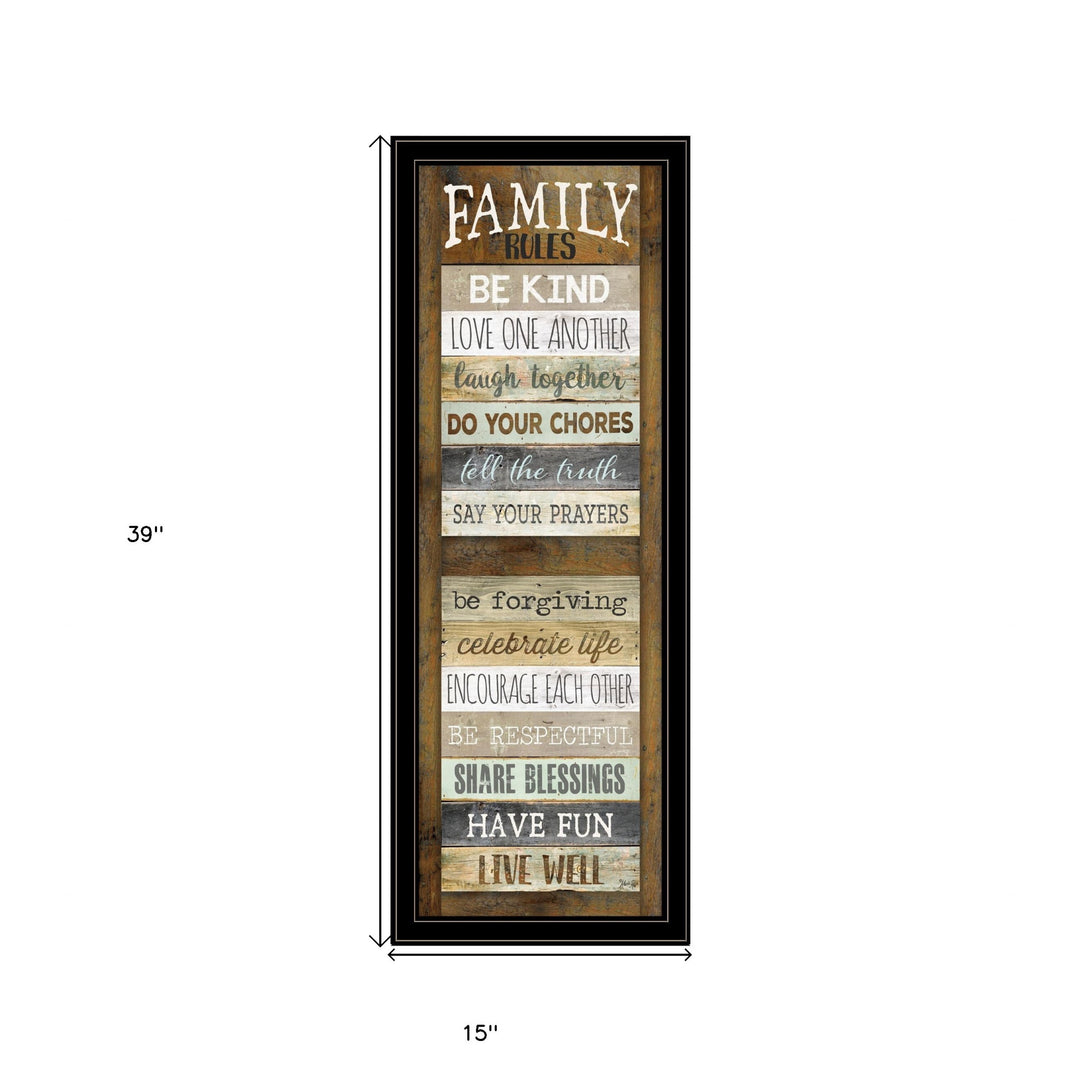 Family Rules Shutter 4 Black Framed Print Wall Art