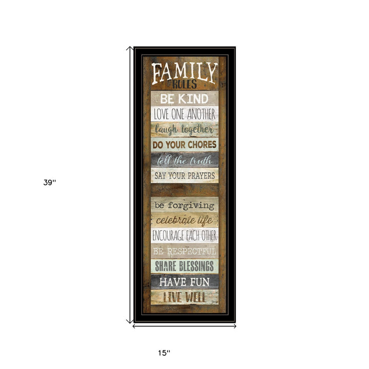 Family Rules Shutter 4 Black Framed Print Wall Art