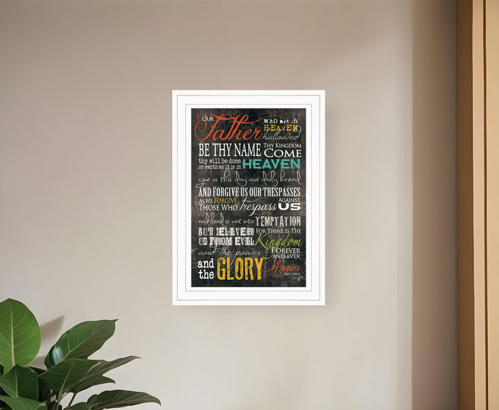 The Lords Prayer 2 White Framed Print Wall Art