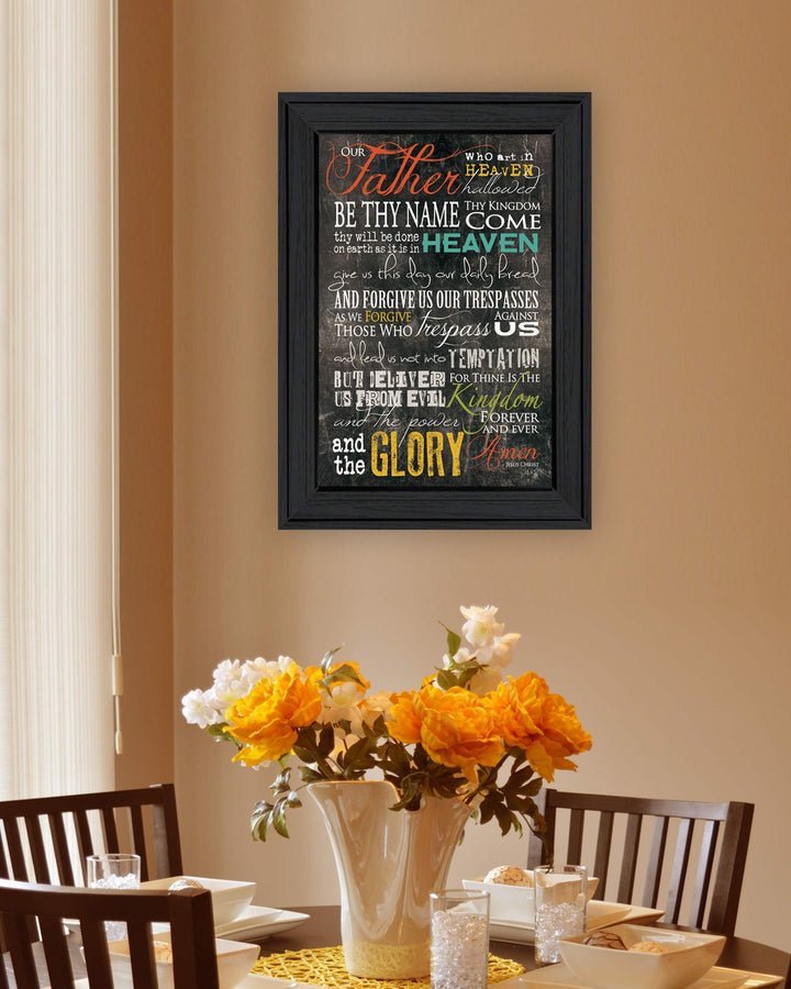 The Lords Prayer 3 Black Framed Print Wall Art