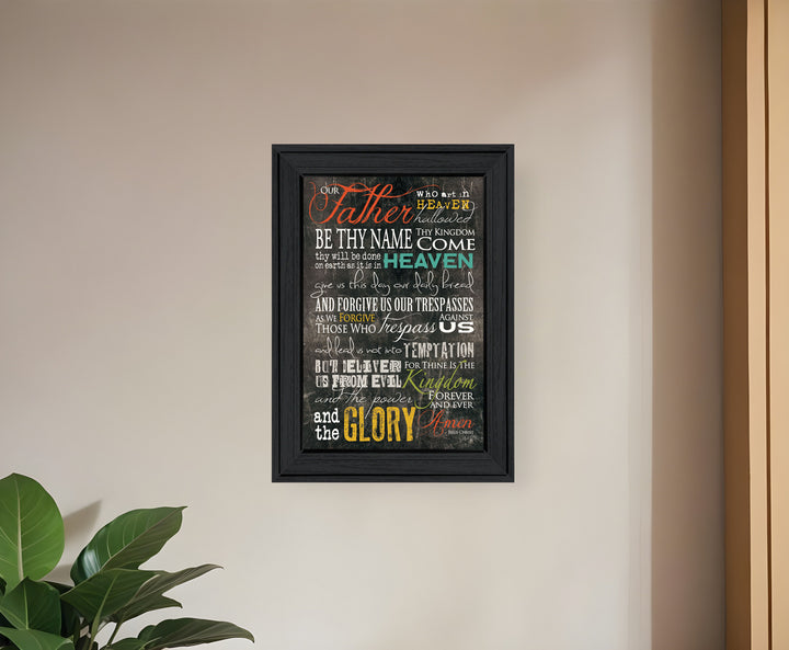 The Lords Prayer 3 Black Framed Print Wall Art