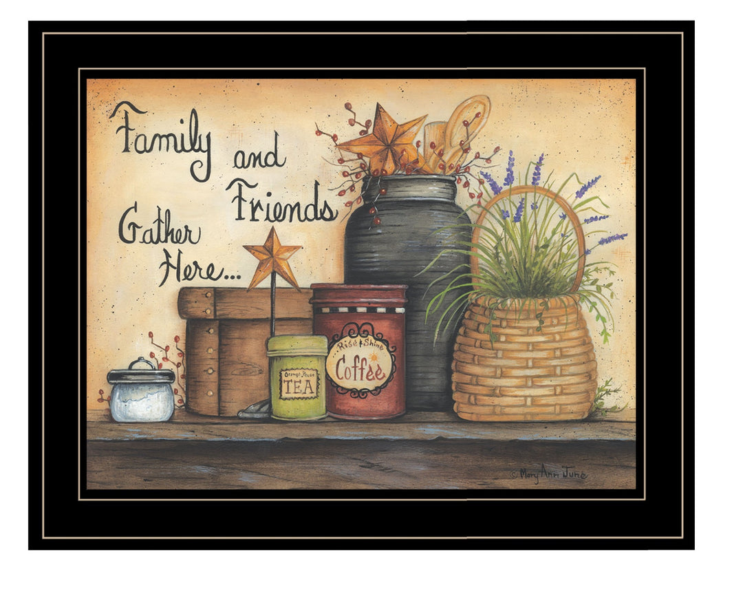 Family and Friends 4 Black Framed Print Wall Art