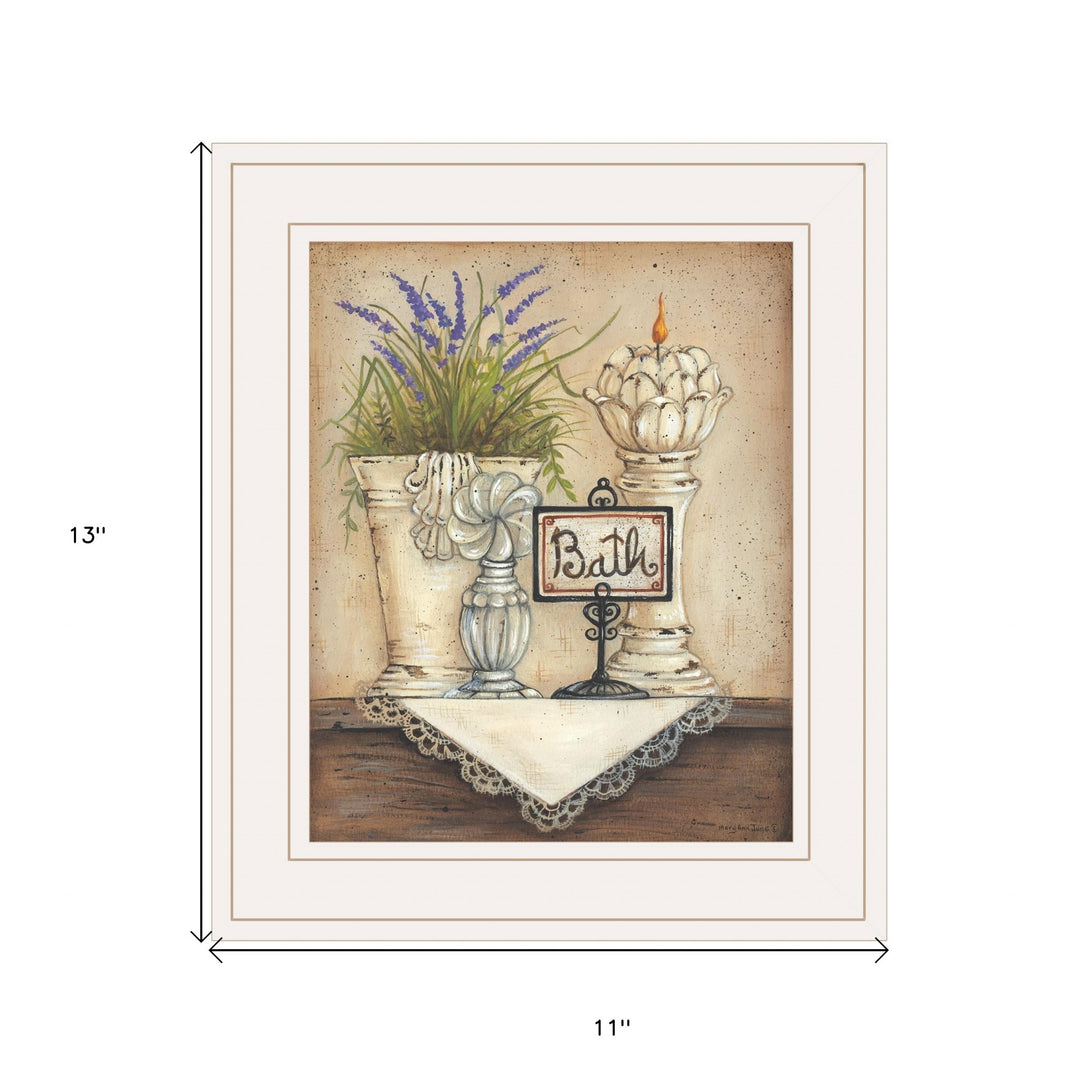 Bath Print 1 White Framed Print Bathroom Wall Art