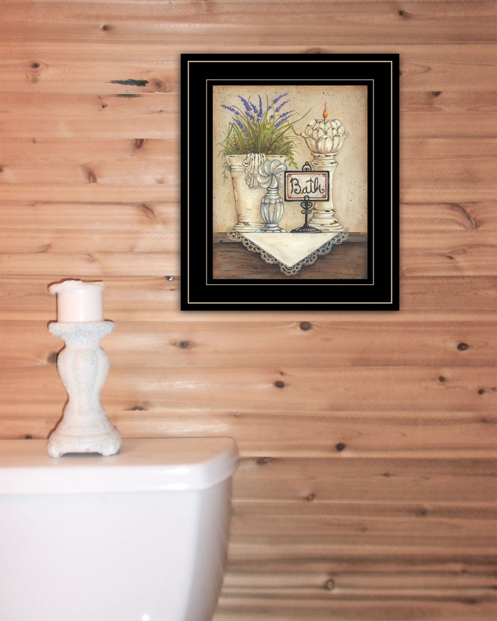 Bath Print 3 Black Framed Print Bathroom Wall Art