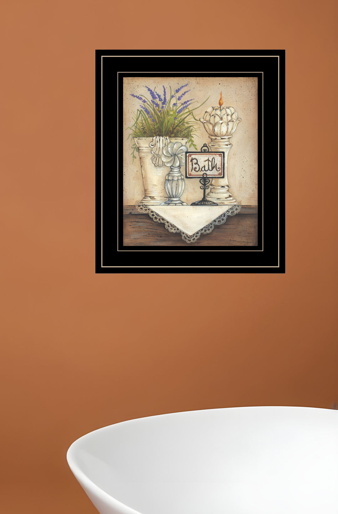 Bath Print 3 Black Framed Print Bathroom Wall Art